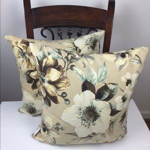 Storehouse-pair of magnolia print pillows.